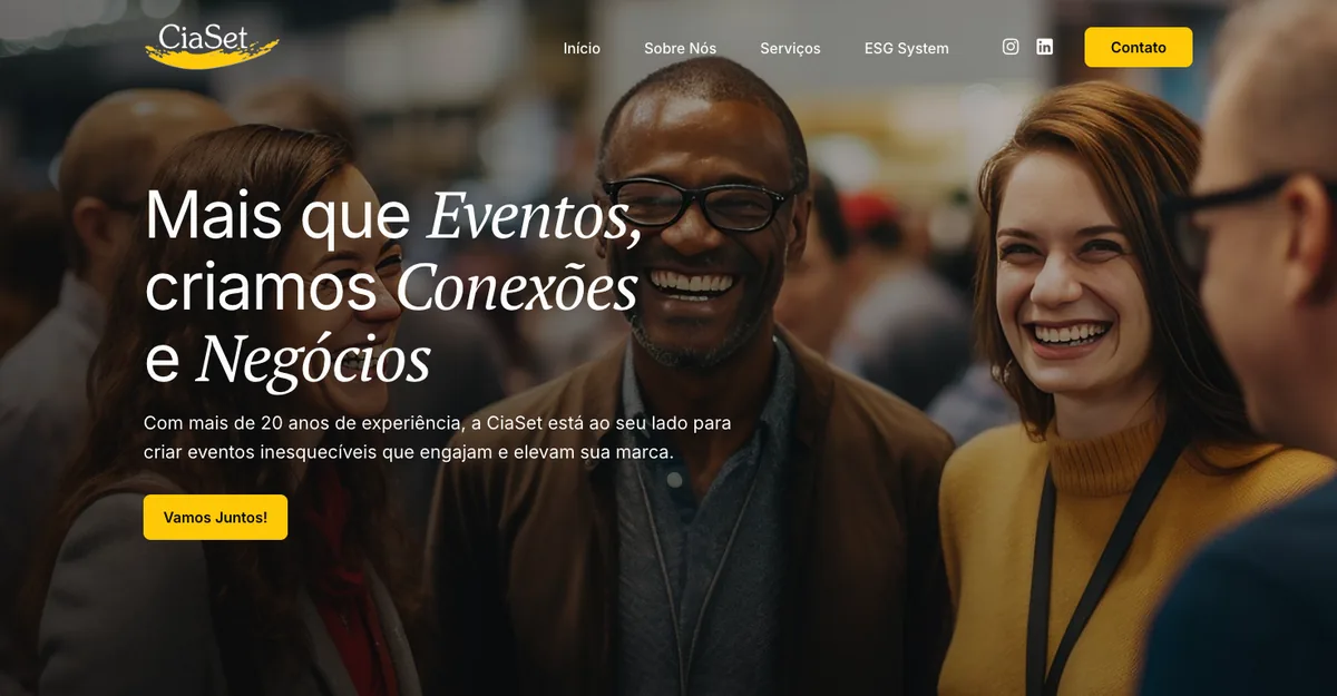 Site da CiaSet, agência de eventos e cenografia