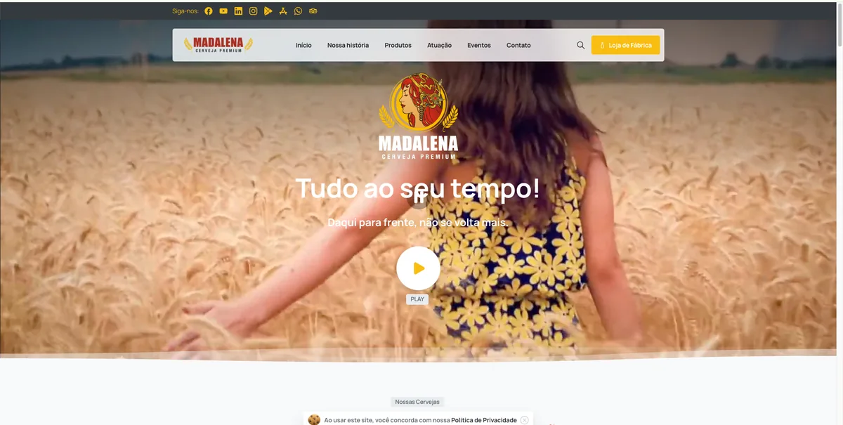 Site da Cervejaria Madalena